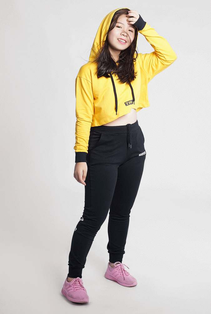 Hoodie Yellow Kid Crop Top